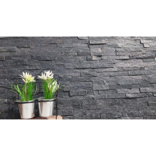 Természetes kőpanel fényes fekete 15x60 cm (IV1560-BL)
