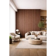 Beltéri falpanel 2900x119 mm - barna bordázott mintás