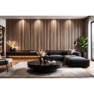 Beltéri falpanel 2900x300mm - Sötét dió hatású