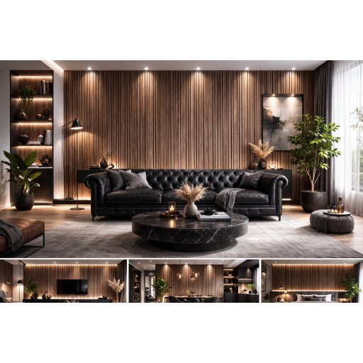 Beltéri falpanel 2900x300mm - Sötét dió hatású