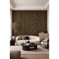   Falpanel beltérre 2900x600 mm - Fekete–arany mintás lamellás falpanel