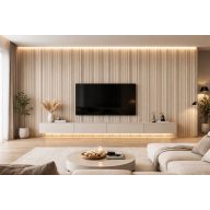 Világos tölgy hatású lamellás falpanel beltérre