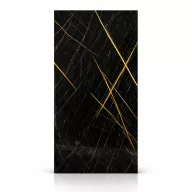   Beltéri SPC falpanel 2800x1200x3 mm - Fényes fekete, arany erezettel