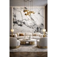   Beltéri SPC falpanel 2800x1200x4 mm - Fehér, különleges márvány mintás 