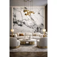   Beltéri SPC falpanel 2800x1200x3 mm - Fehér, különleges márvány mintás