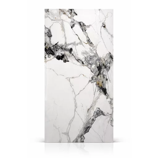 Beltéri SPC falpanel 2800x1200x3 mm - Fehér, különleges márvány mintás