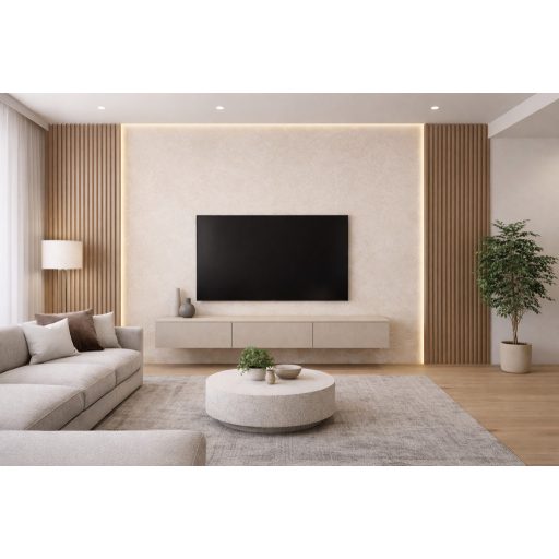 Beltéri SPC falpanel 2800x1200x4 mm - Világos bézs, kőhatású matt felülettel