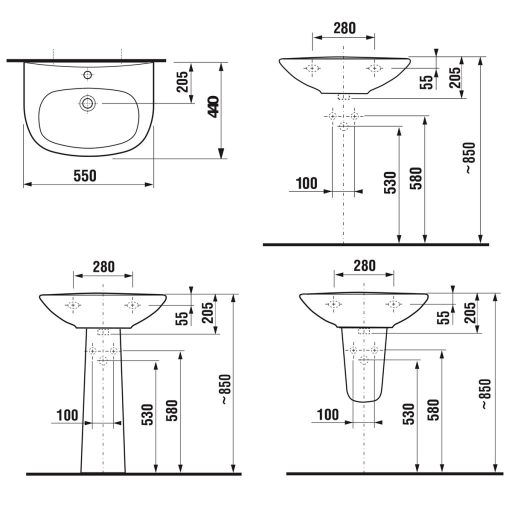 Jika Zeta mosdó 55 cm (H810391)
