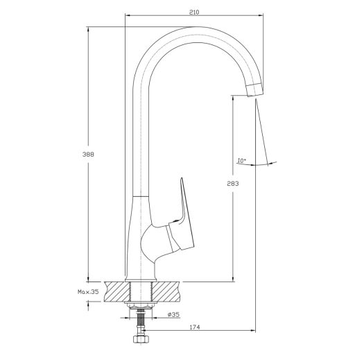 Sapho AQUALINE LOTTA Mosogató-csaptelep, króm (LT603)