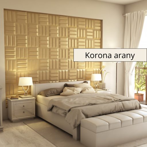 Literole 3D falpanel 60x60cm - Korona arany