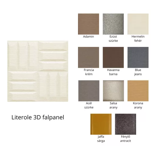 Literole 3D falpanel 60x60cm - többféle színben