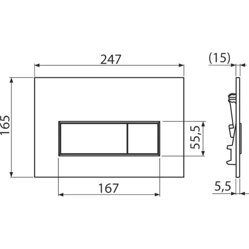 Alcaplast / Alcadrain nyomólap M578 THIN matt fekete (M578)