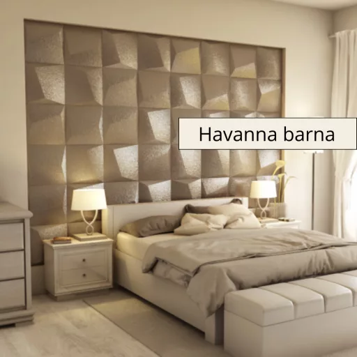 Mezolit 3D falpanel 40x40cm - Havanna barna