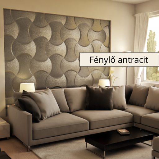 Monte 3D falpanel 60x42,5cm - Fénylő antracit