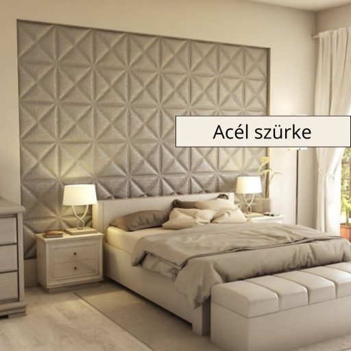 Montserrat 3D falpanel 40x40cm - Acél szürke