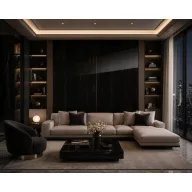 Beltéri SPC falpanel 2800x1200x4 mm-Black Gold Gloss