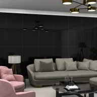   Plain Black glossy D-1 gres padlóburkoló 60x60 cm rektifikált