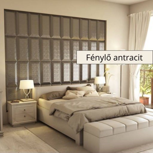 Paruma 3D falpanel - Fénylő antracit