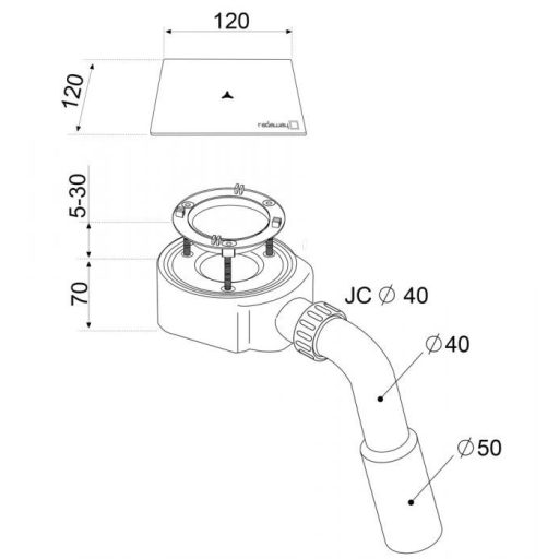R399 zuhanytálca szifon