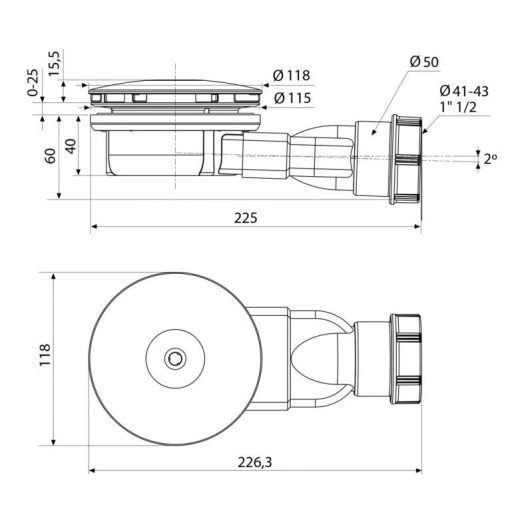 R400 SLIM Black fekete zuhanytálca szifon