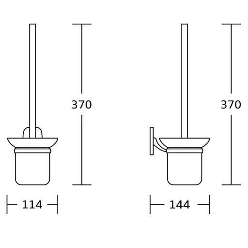 Sapho Rumba fali WC kefe tartó tejüveg/króm (RB108)