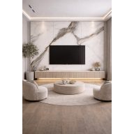   Beltéri SPC falpanel 2800x1200x4 mm- Fehér-szürke márvány mintával