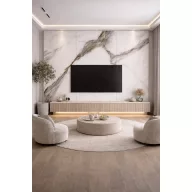   Beltéri SPC falpanel 2800x1200x3 mm- Fehér-szürke márvány mintával