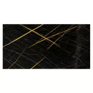   Beltéri SPC falpanel 600x1200x4 mm - Fényes fekete, bézs erezettel