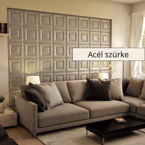 Sabaya 3D falpanel 40x40cm - Acél szürke