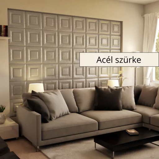 Sabaya 3D falpanel 40x40cm - Acél szürke