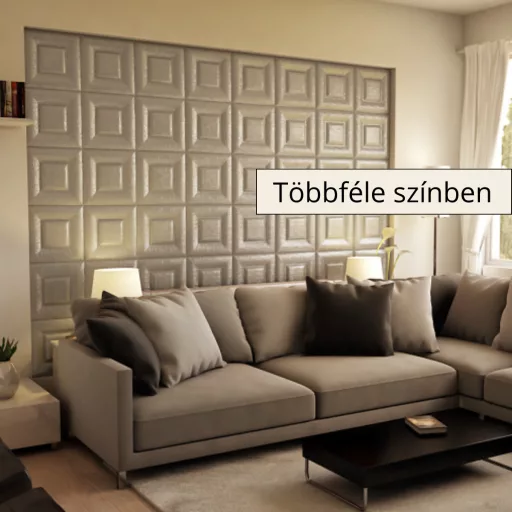 Sabaya 3D falpanel 40x40cm - Ezüst szürke