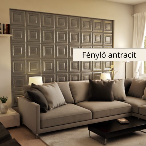 Sabaya 3D falpanel 40x40cm - Fénylő antracit