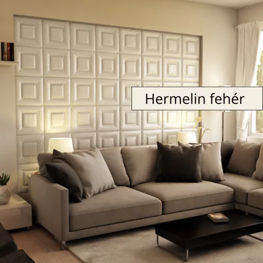 Sabaya 3D falpanel 40x40cm - Hermelin fehér