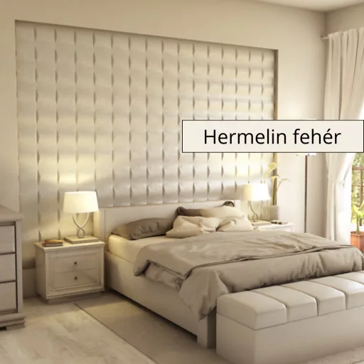 Salta 3D falpanel 40x40cm - Hermelin fehér