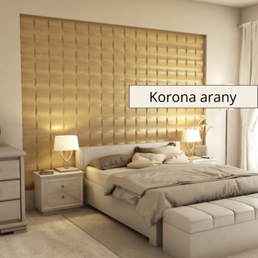 Salta 3D falpanel 40x40cm - Korona arany