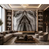 Beltéri SPC falpanel 2800x1200x4 mm-Royal Bookmatch Marble