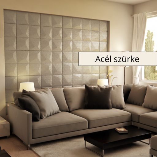 Teide 3D falpanel 40x40cm - Acél szürke