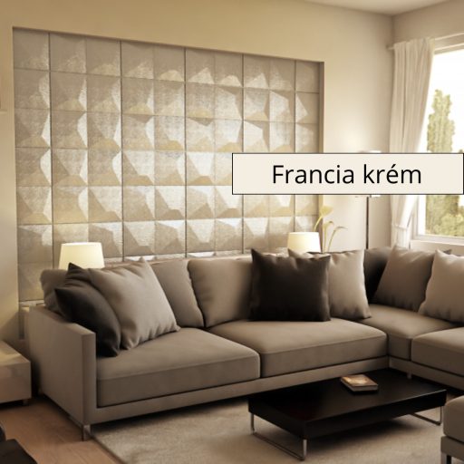 Teide 3D falpanel 40x40cm - Francia krém