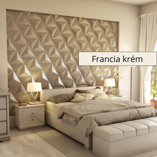 Triacono 3D falpanel 34,8x34,8x34,8cm - Francia krém