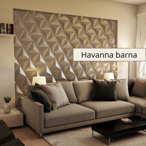 Triacono 3D falpanel 34,8x34,8x34,8cm - Havanna barna