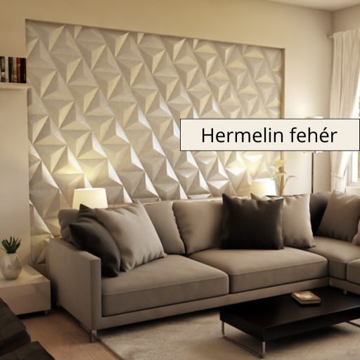 Triacono 3D falpanel 34,8x34,8x34,8cm - Hermelin fehér