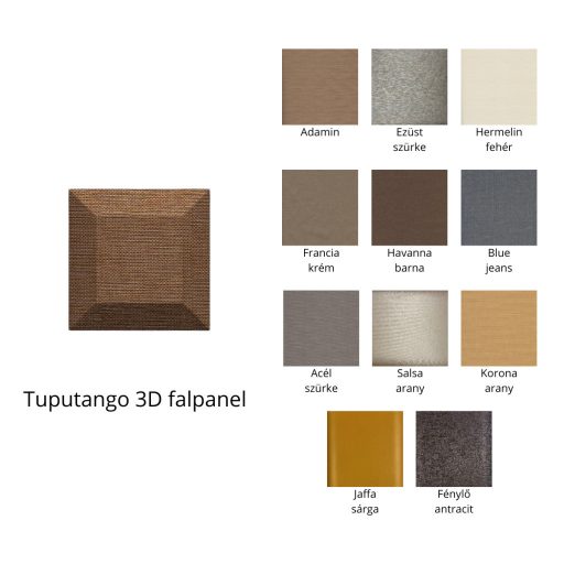Tuputango 3D falpanel 30x30cm - többféle színben