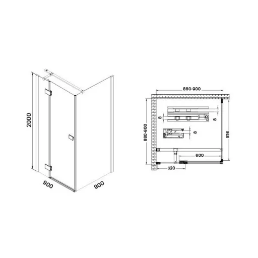 Wellis Clyde 90 zuhanykabin 90x90x200cm