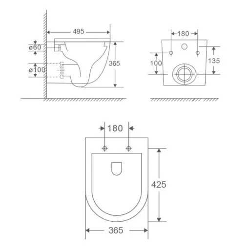 Sophia tornado ultracsendes fali rimless WC