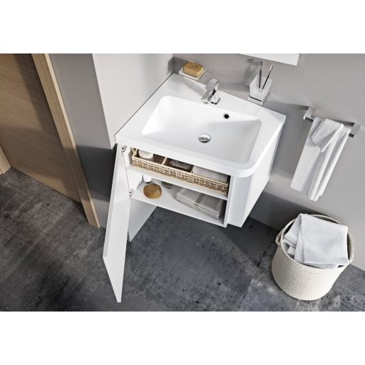 10° SD 65 fürdőszobai szekrény mosdó, sötét dió, bal