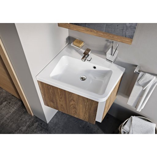 10° SD 65 fürdőszobai szekrény mosdó, sötét dió, bal