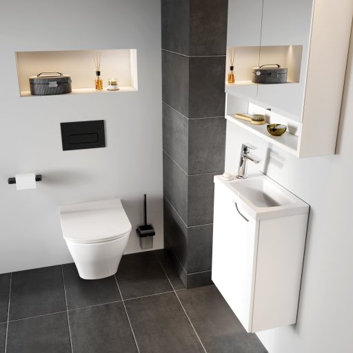 Classic II SD 40 Fürdőszobai szekrény mosdó alá bal fehér/fehér