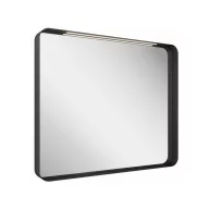 Strip 90x70 fürdőszobai tükör világítással, fekete