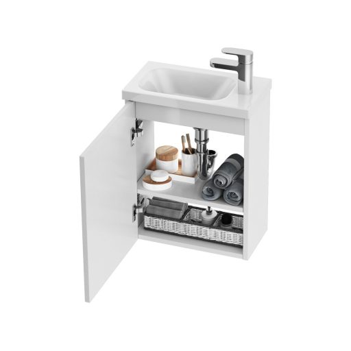 Chrome II SD 40 mosdó alatti szekrénytest fehér, fekete fogantyúval 152 mm (A termék az ajtót nem tertalmazza.)