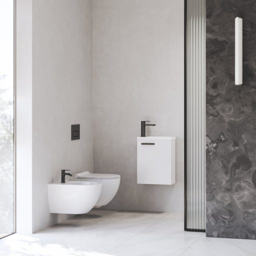 Chrome II SD 40 mosdó alatti szekrénytest fehér, fekete fogantyúval 152 mm (A termék az ajtót nem tertalmazza.)